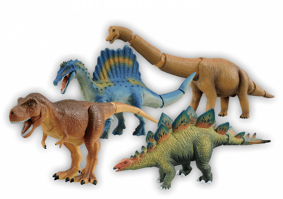 動かして遊べる手のひらサイズの恐竜フィギュア